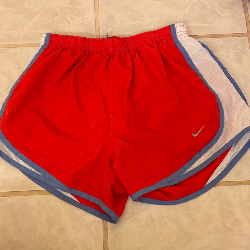 Nike Women's Red and Blue Athletic Shorts